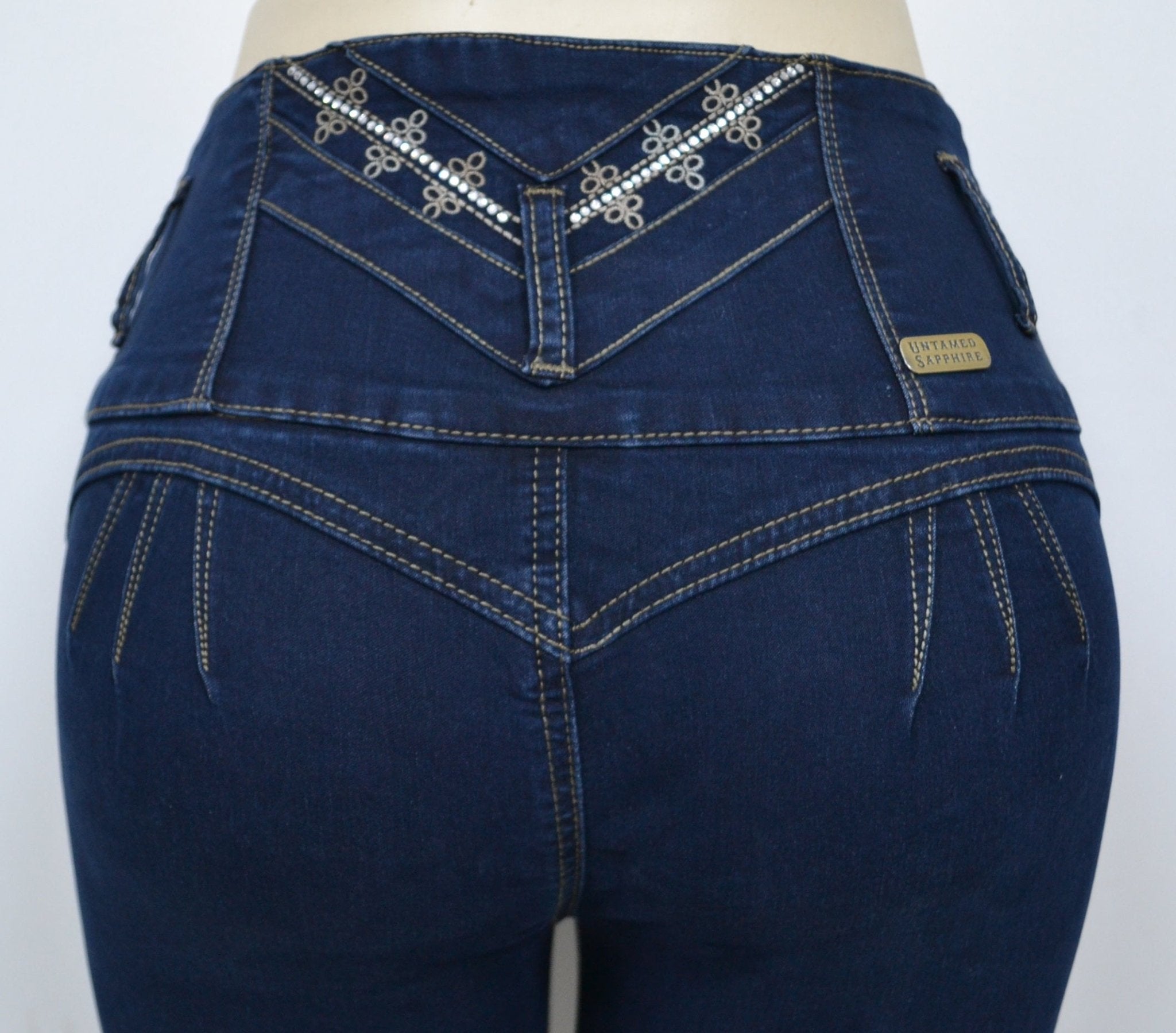 USC - F018 Sexy Anna Levante Cola Jeans - Untamed Sapphire Clothing Wholesale