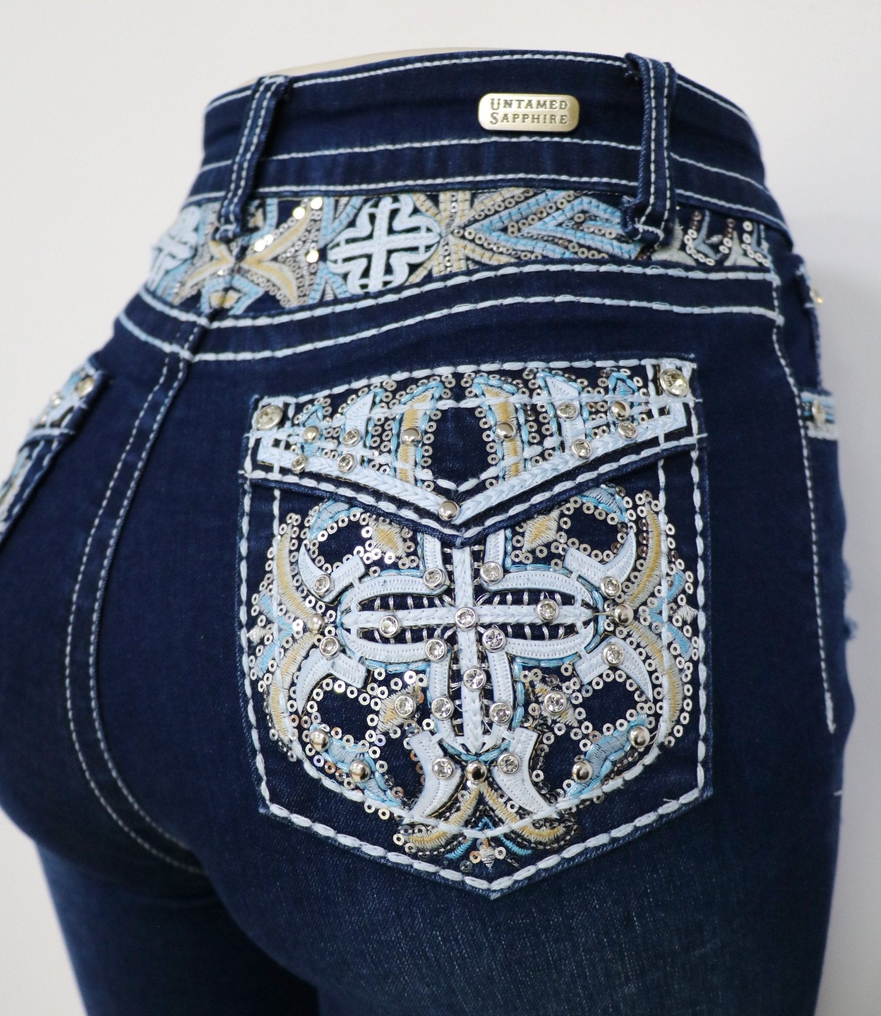 USC - F027 Sexy Daisy Levanta Cola Jeans - Untamed Sapphire Clothing Wholesale