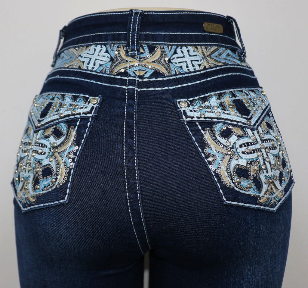 USC - F027 Sexy Daisy Levanta Cola Jeans - Untamed Sapphire Clothing Wholesale