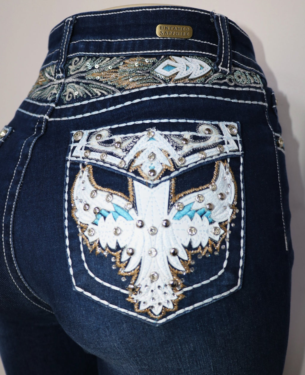 USC - F028 Sexy Loretta Levanta Cola Jeans - Untamed Sapphire Clothing Wholesale