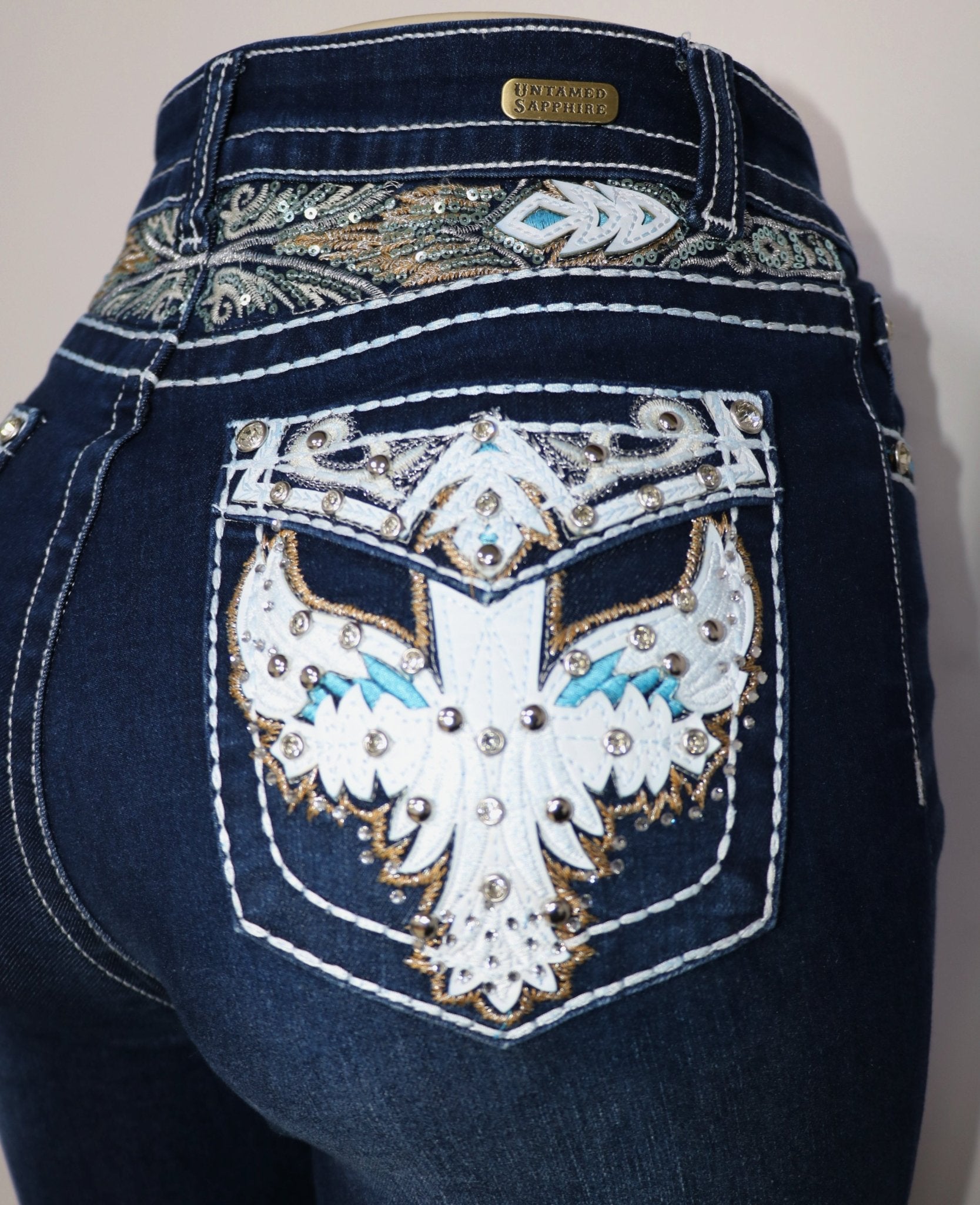 USC - F028 Sexy Loretta Levanta Cola Jeans - Untamed Sapphire Clothing Wholesale