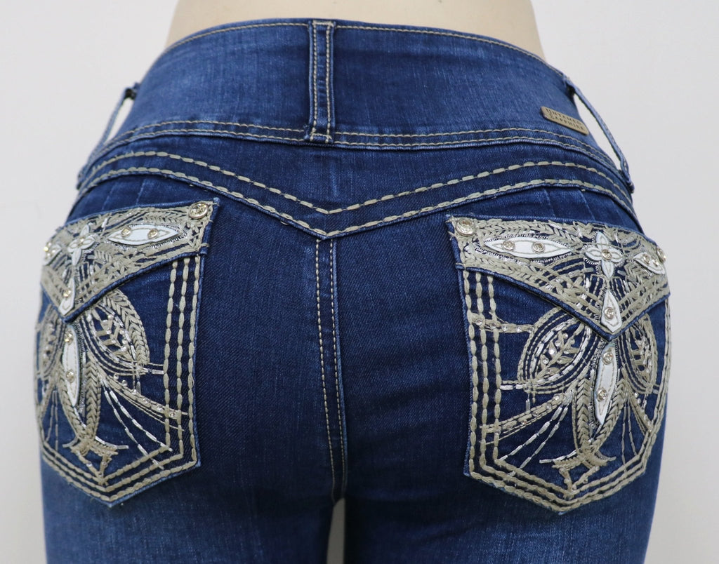 USC F031 Sexy Weavy Jane Levanta Cola Jeans - Untamed Sapphire Clothing Wholesale