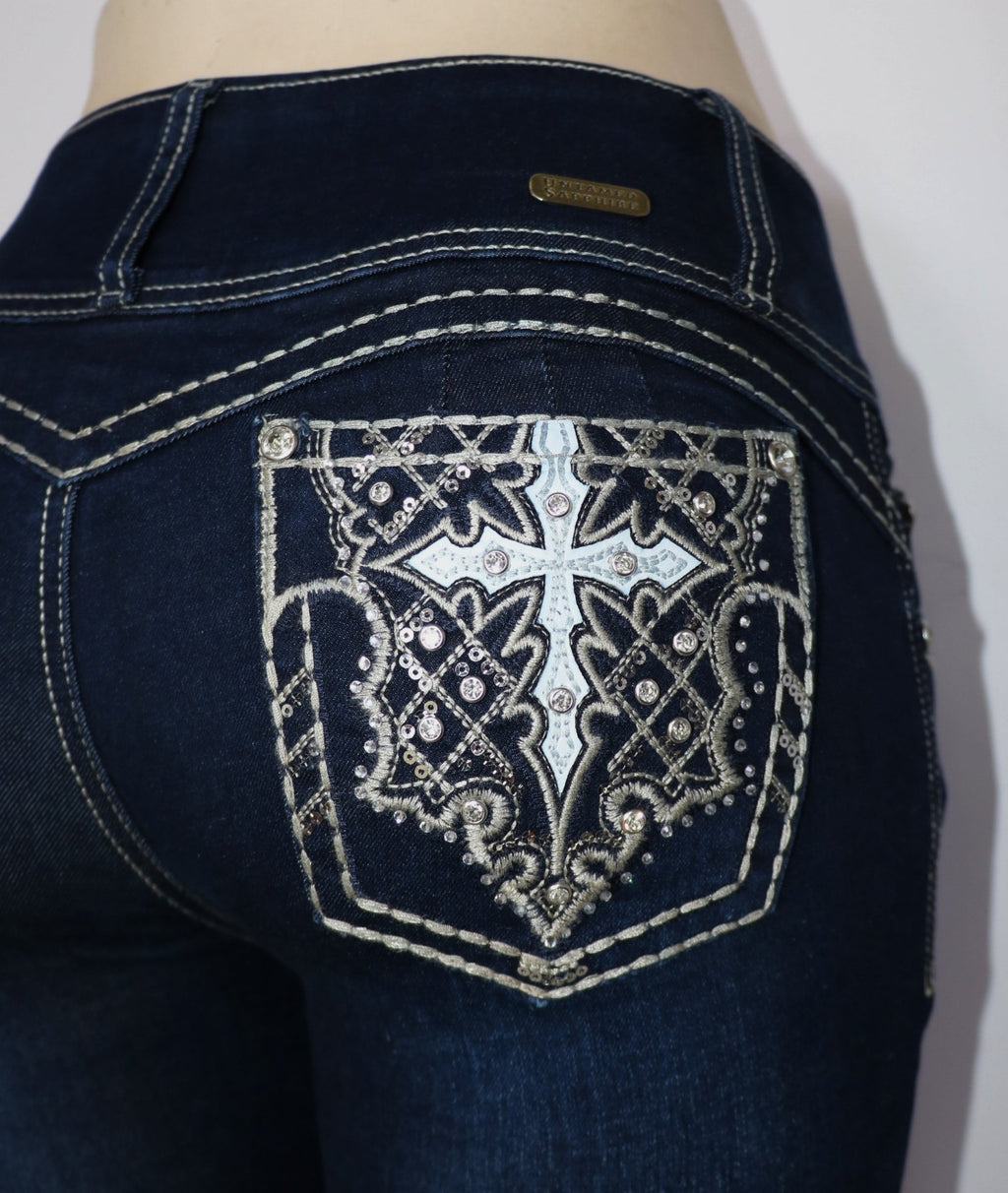 USC F033 Sexy Roxy Blue Levanta Cola Jeans - Untamed Sapphire Clothing Wholesale