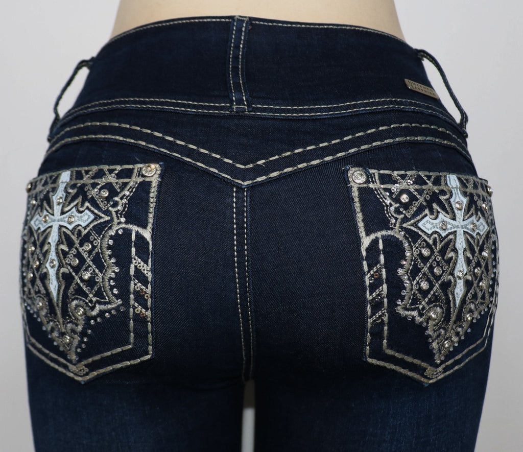 USC F033 Sexy Roxy Blue Levanta Cola Jeans - Untamed Sapphire Clothing Wholesale