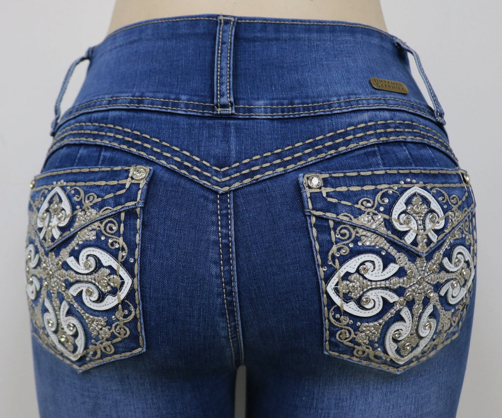 USC F035 Sexy Anna Levanta Cola Jeans - Untamed Sapphire Clothing Wholesale