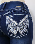 USC F038 Sexy White Tweety Levanta Cola Jeans - Untamed Sapphire Clothing Wholesale
