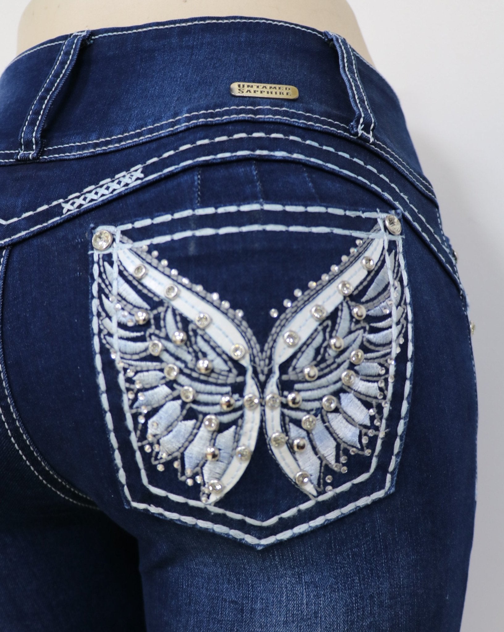 USC F038 Sexy White Tweety Levanta Cola Jeans - Untamed Sapphire Clothing Wholesale