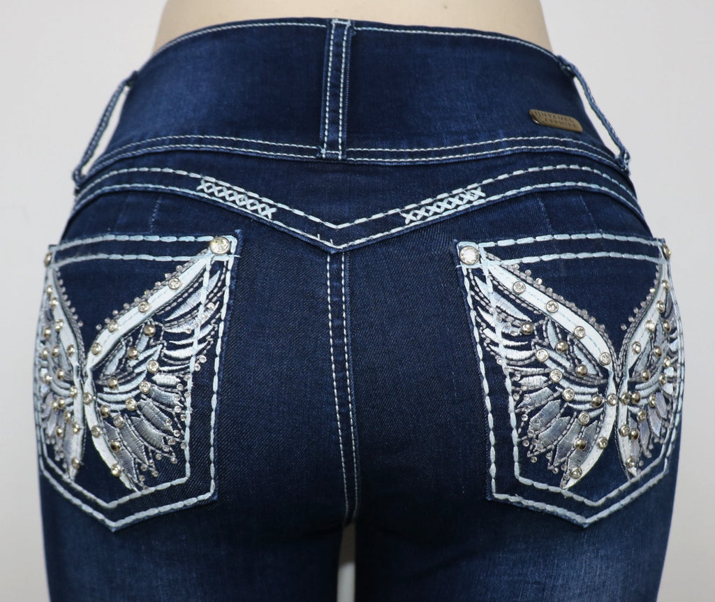 USC F038 Sexy White Tweety Levanta Cola Jeans - Untamed Sapphire Clothing Wholesale
