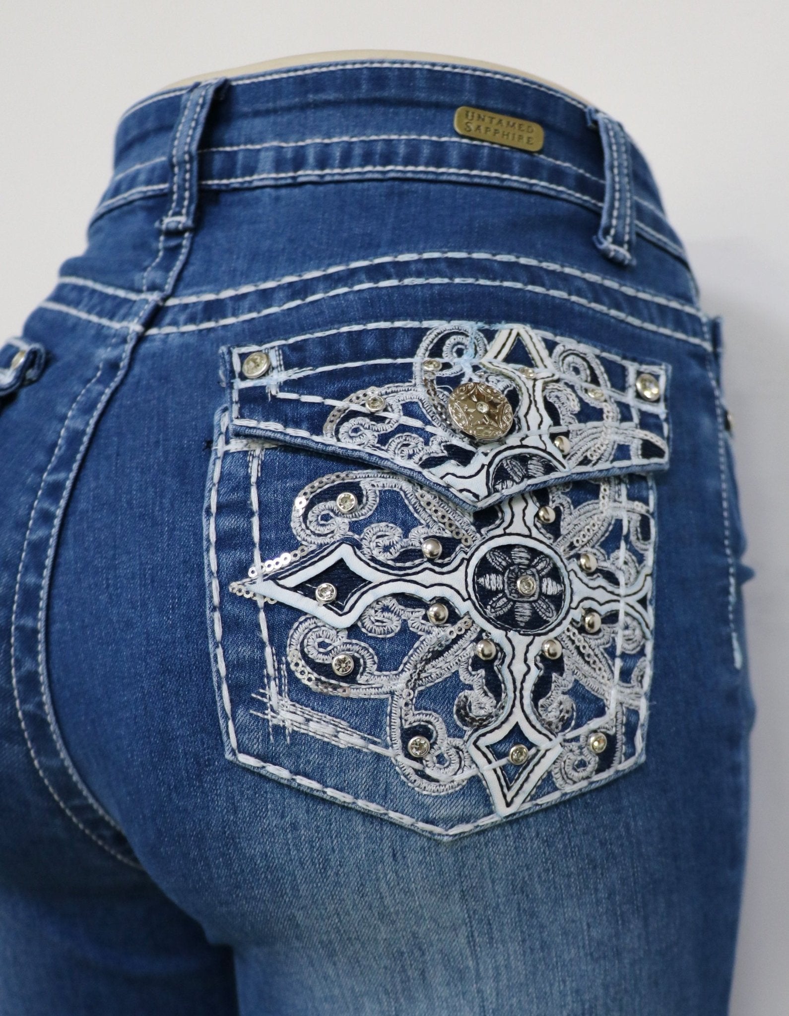 USC F053 Sexy Fiona Levanta Cola Jeans - Untamed Sapphire Clothing Wholesale